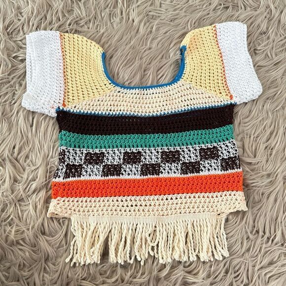 NWT Davi & Dani crocheted crop top size medium - Picture 7 of 7